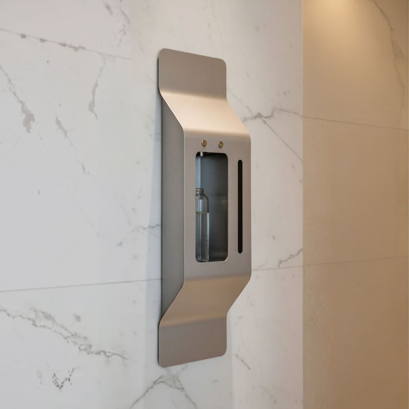 Brushed stainless steel MODA wall-mounted dispenser
