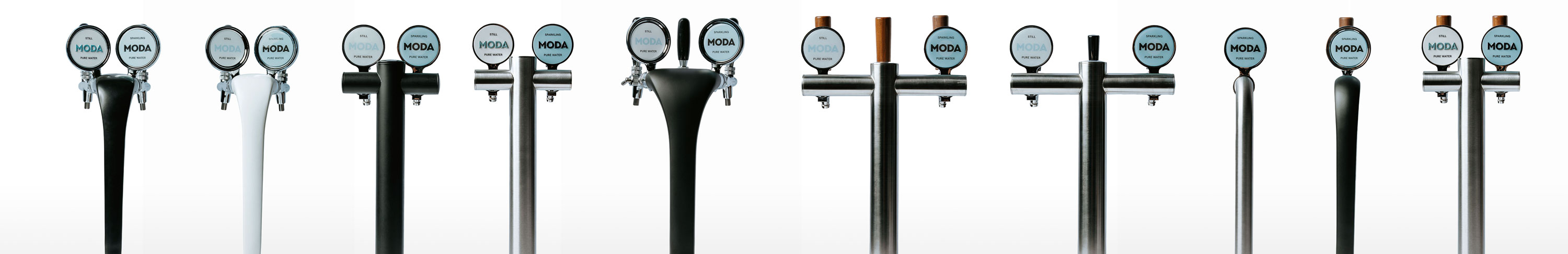 The MODA range of tap styles and finishes